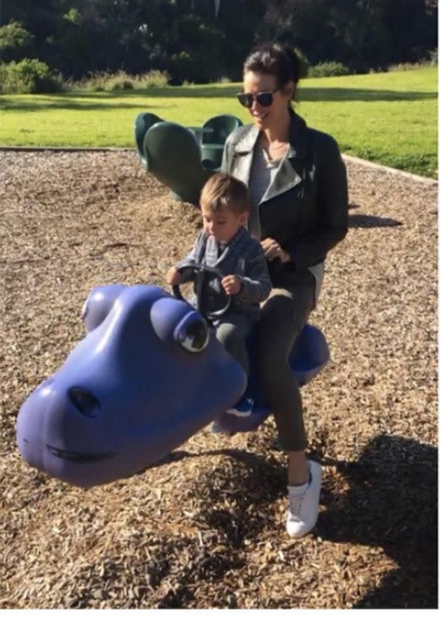 Megan with son River. Source: Instagram
