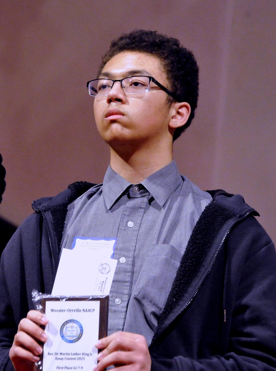 Mateo Snyder took first place in the Martin Luther King Essay contest for grades 7-9.