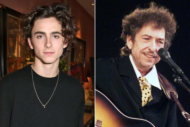 Timothee Chalamet looks ready to rock while walking with a guitar