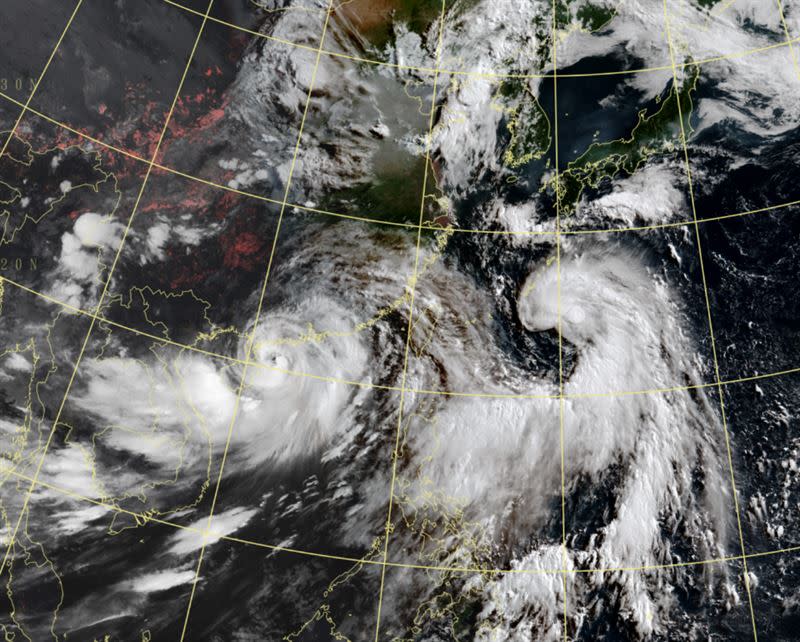 兩颱之間距離太遠，不致有「藤原效應」，也無直接襲台的機率。（圖／中央氣象局）