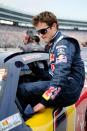 FORT WORTH, TX - NOVEMBER 06: Kasey Kahne, driver of the #4 Red Bull Toyota, climbs into his car on the grid during the NASCAR Sprint Cup Series AAA Texas 500 at Texas Motor Speedway on November 6, 2011 in Fort Worth, Texas. (Photo by John Harrelson/Getty Images for NASCAR)