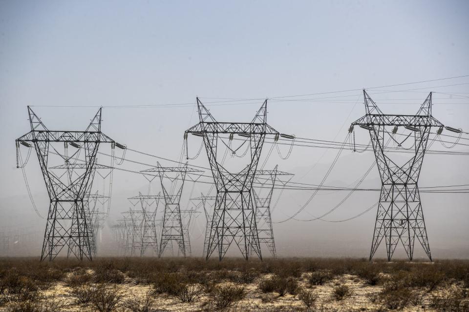 Power lines near Eldorado Substation.