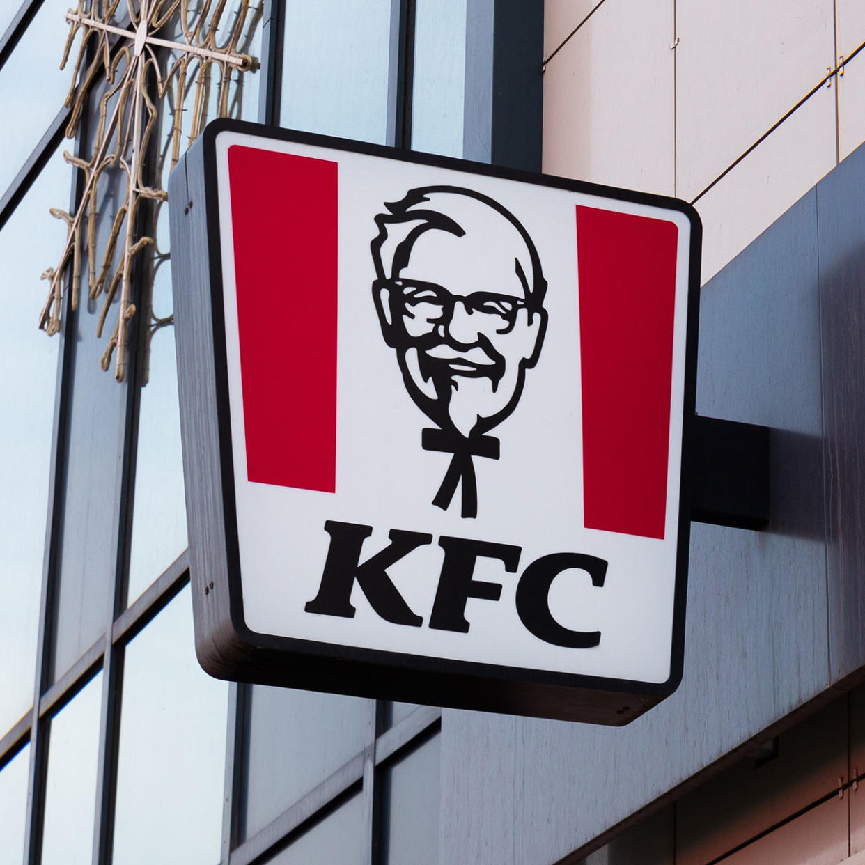 KFC logo on restaurant sign