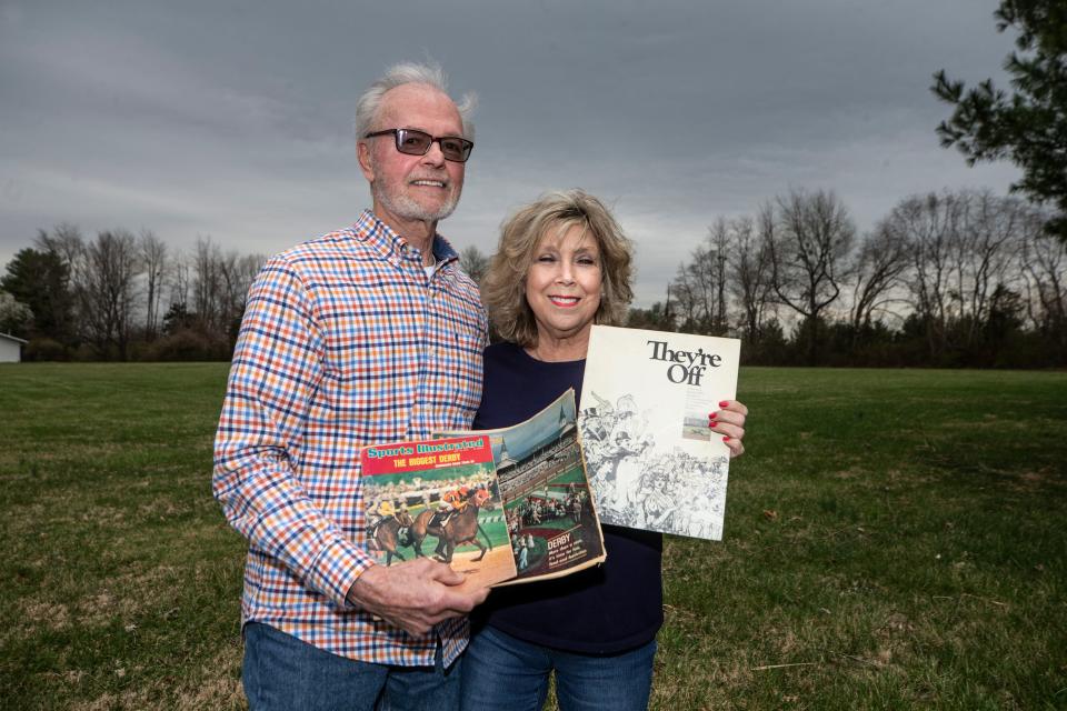 Skip Anderson has more than four decades worth of stories about his exploits in the Kentucky Derby infield. He is seen with Susan Alvey, who is helping him organize his collection of stories. March 22, 2022