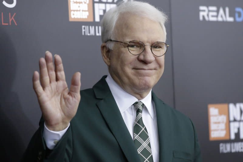 Steve Martin arrives on the red carpet at "Billy Lynn's Long Halftime Walk" part of New York Film Festival at AMC Loews Lincoln Square 13 Theater in 2016. File Photo by John Angelillo/UPI