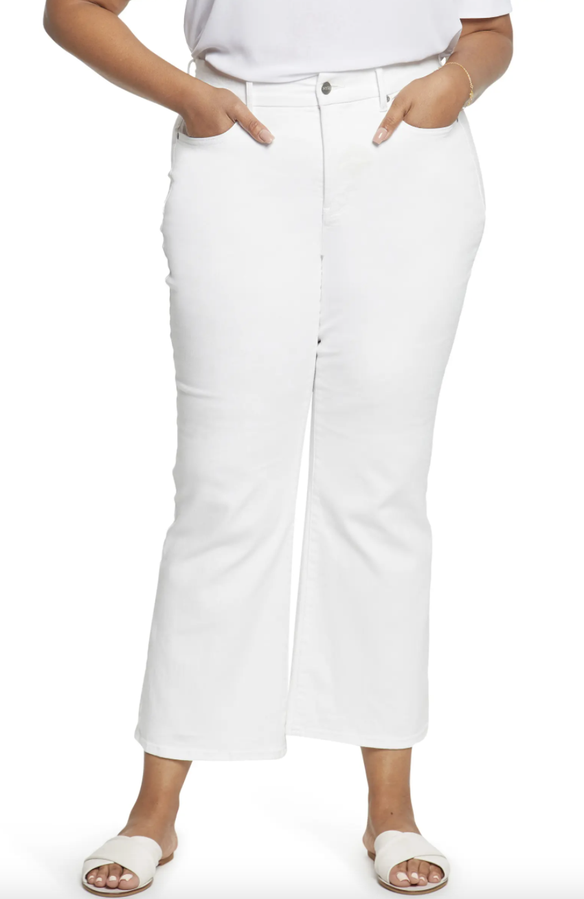 Waist Match Relaxed Flare Jeans in Optic White (Photo via Nordstrom)