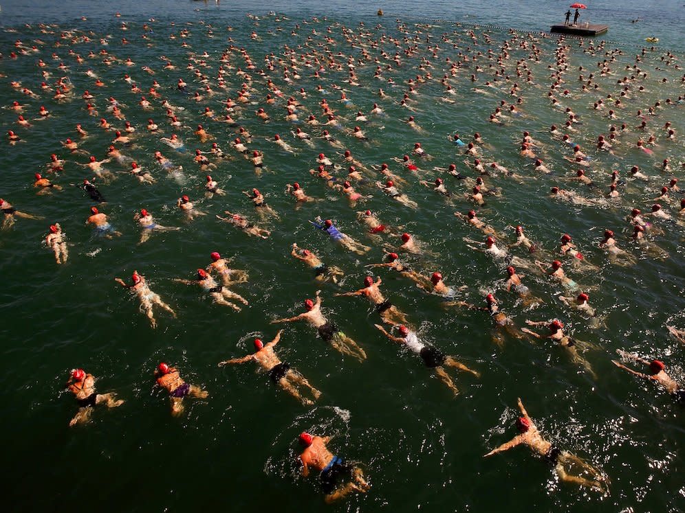 Lake Zurich crossing swimming