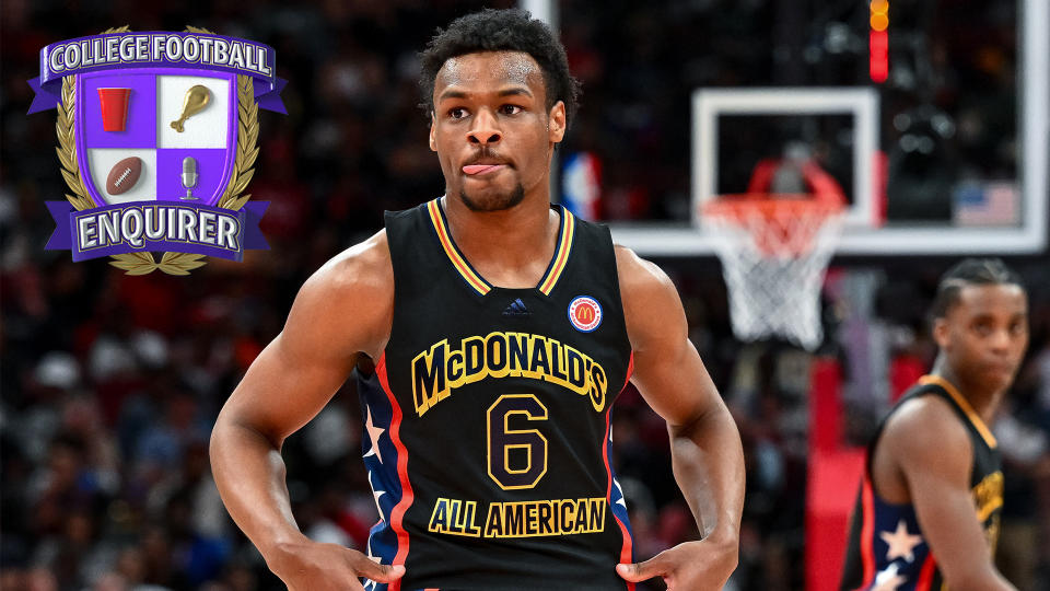 Bronny James on the court during the McDonald's All American game
Maria Lysaker-USA TODAY Sports