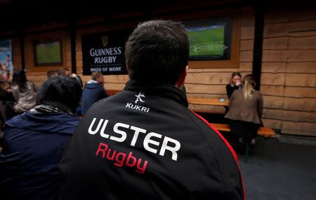 People watch the Rugby World Cup in Lavery's Bar in Belfast Northern Ireland, October 11, 2015. REUTERS/Cathal McNaughton