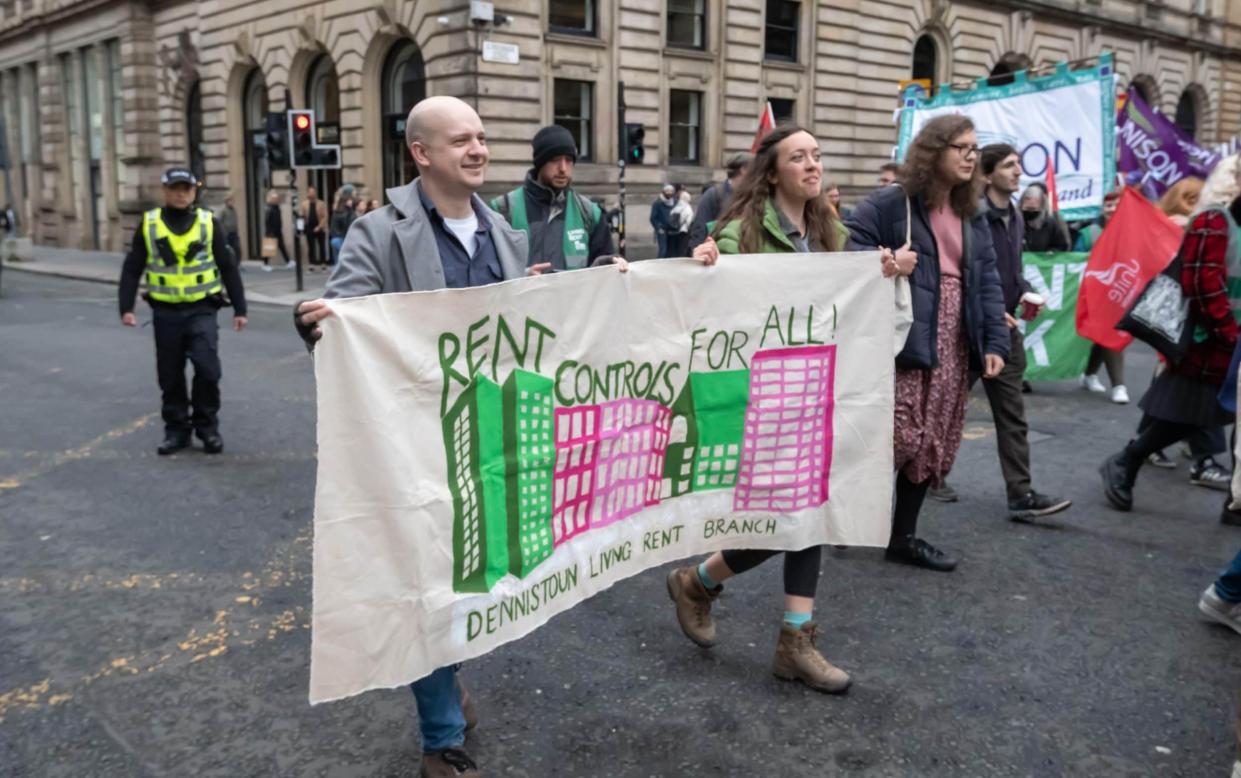 Campaigners marched through Glasgow last year calling for rent controls, but analysis suggests the Scottish government's approach is not having the desired effect