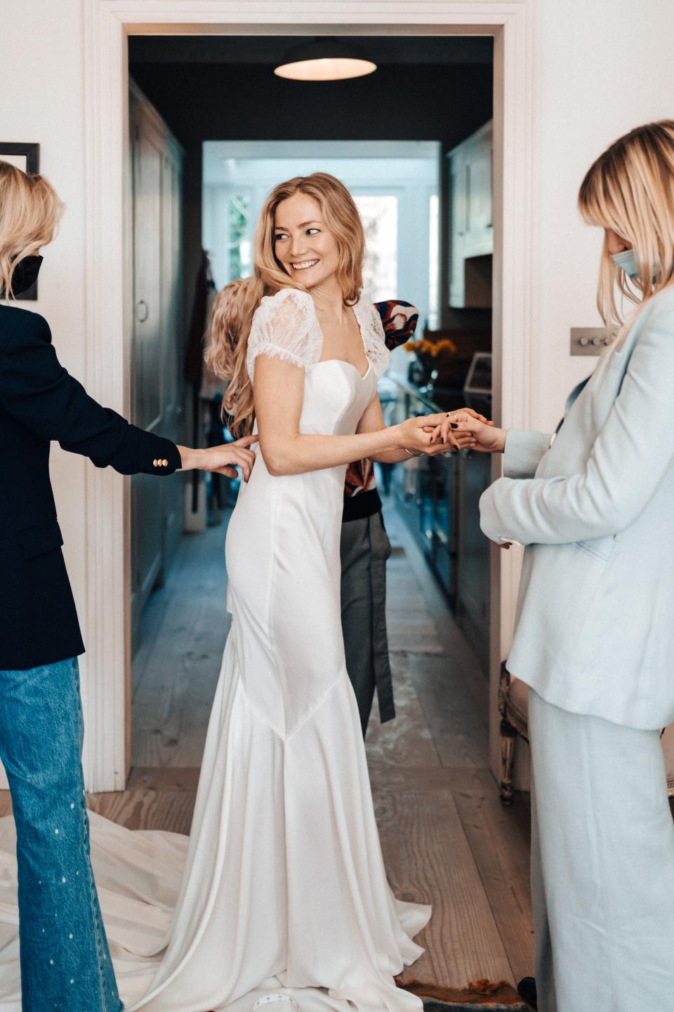 How Model Clara Paget Realized Her Dream Wedding Dress From a Napkin Sketch