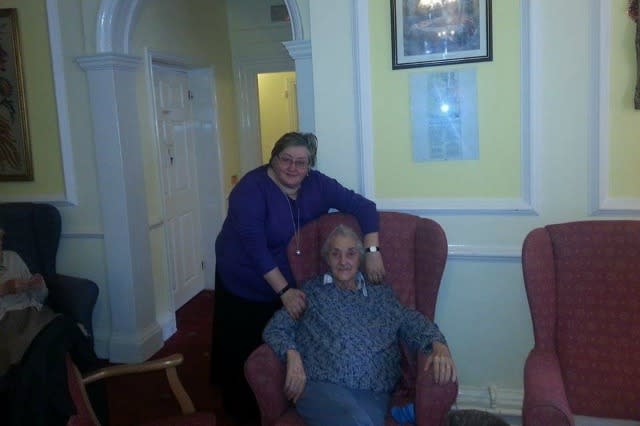 Susan Hayes with her mother