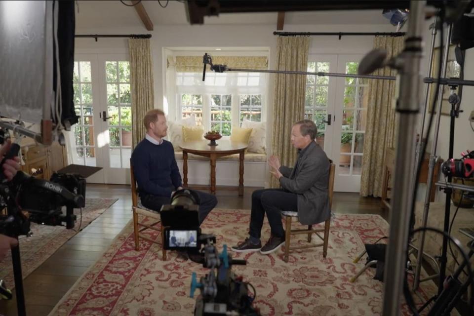 The Duke of Sussex during an interview with ITV’s Tom Bradby in California (PA Media)