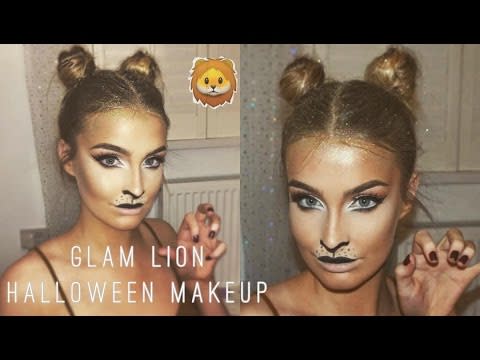 16) Glam Lion Halloween Makeup