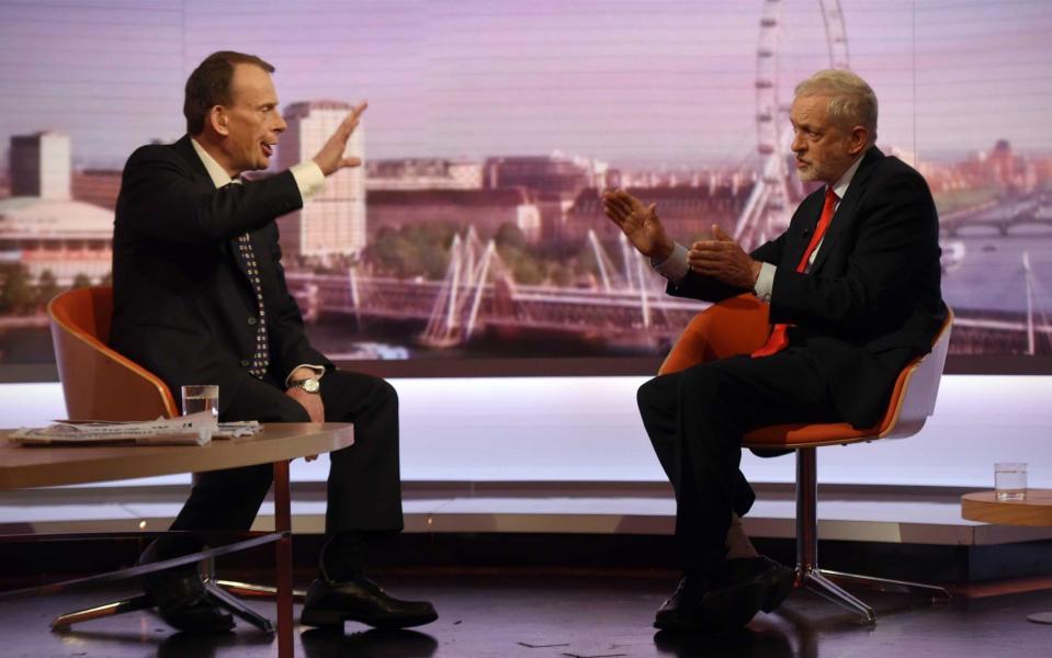 Andrew Marr interviewing Jeremy Corbyn - Credit: PA