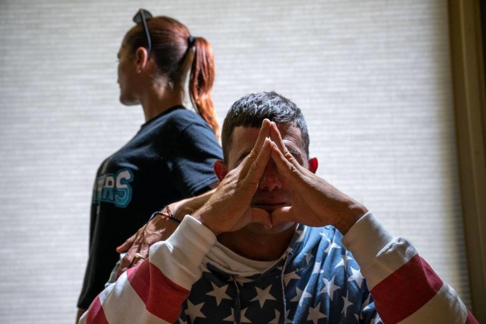 A migrant couple, who left their three children in Venezuela, speaks in June about being transported from El Paso, Texas, to Sacramento by a Florida contractor.

