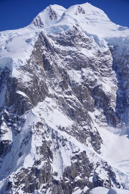 View of Mt. Hunter's West Buttress in Alaska.