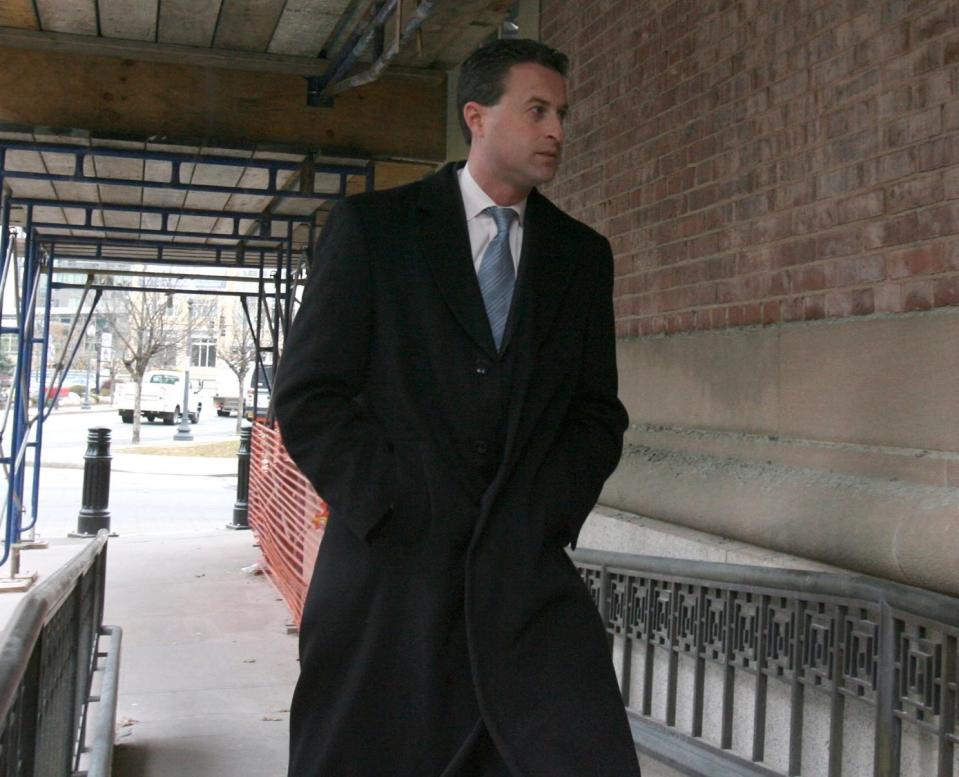 Then-Sen. Christopher Maselli arrives at U.S. District Court in 2010. Maselli served 27 months in prison for bank fraud.