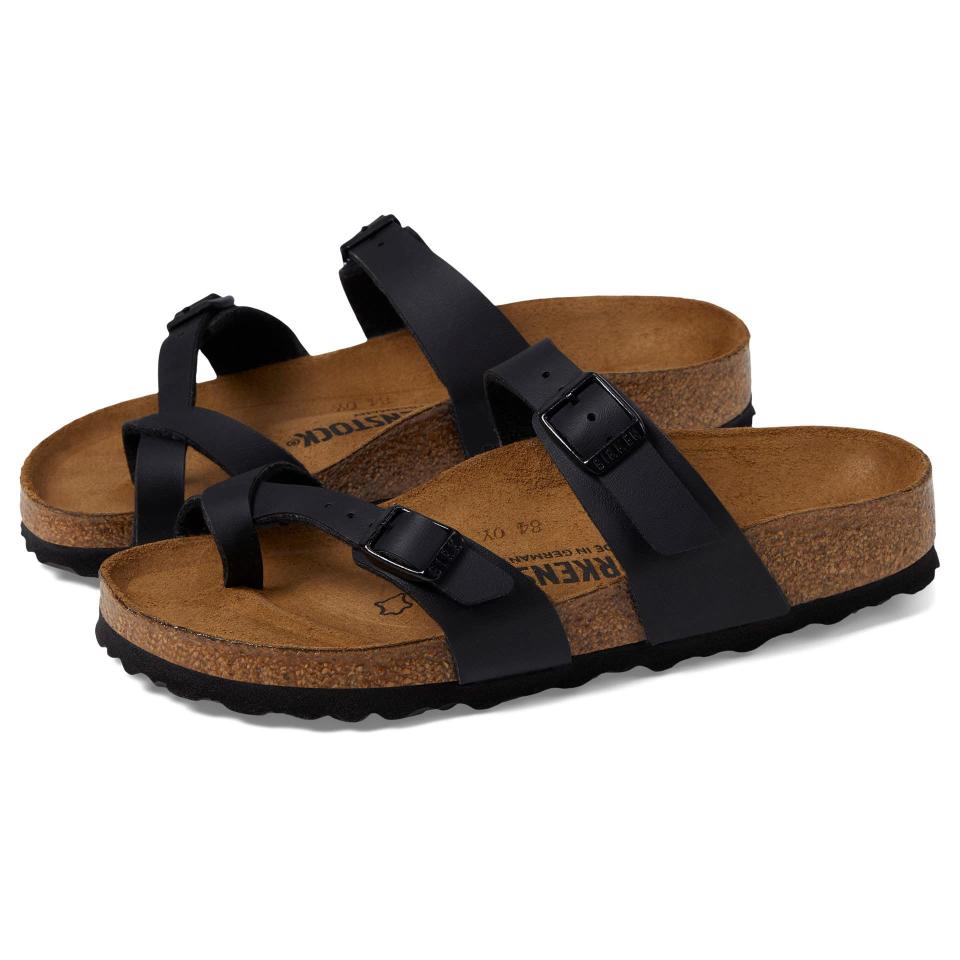 <p><a href="https://go.redirectingat.com?id=74968X1596630&url=https%3A%2F%2Fwww.zappos.com%2Fp%2Fbirkenstock-mayari-black-oiled-leather%2Fproduct%2F7616338&sref=https%3A%2F%2Fwww.womansday.com%2Fhealth-fitness%2Fg44254884%2Fbest-shoes-for-bunions%2F" rel="nofollow noopener" target="_blank" data-ylk="slk:Shop Now;elm:context_link;itc:0;sec:content-canvas" class="link ">Shop Now</a></p><p>Women's Mayari Sandals</p><p>$99.95</p><p>zappos.com</p>