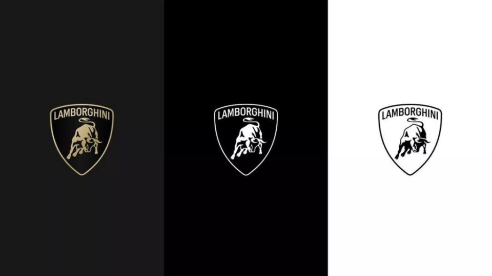 全新廠徽擁有三種色調，黑底金色、黑底白色以及白底黑色。(影片來源：藍寶堅尼)