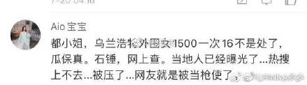 網友紛紛出面踢爆都美竹的黑料，稱她之前的各種惡劣事蹟已經人盡皆知。（圖／樈蓝桉 微博）