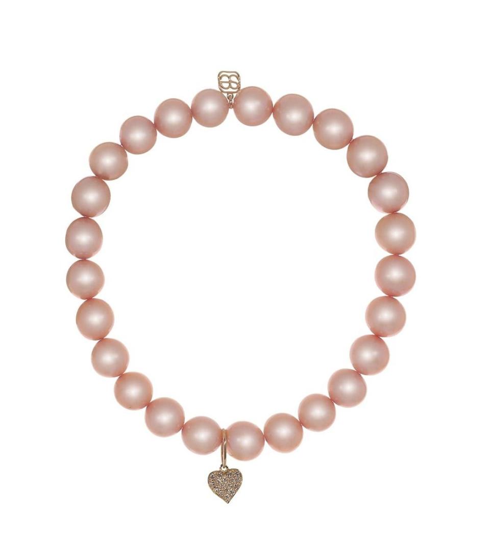 Sydney Evan Diamond Heart Charm Bead Bracelet