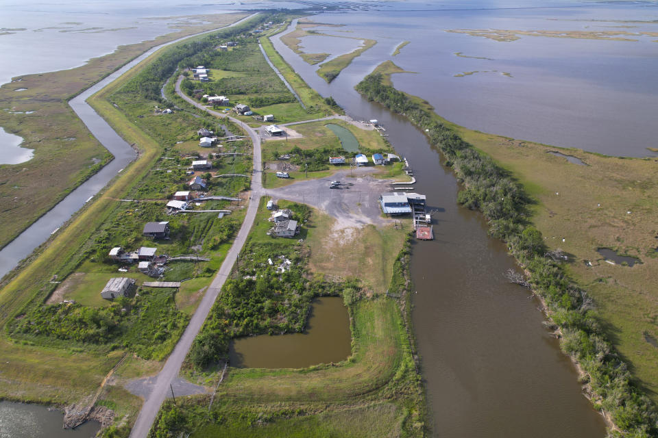 An aerial view of Isle de Jean Charles, Louisiana.