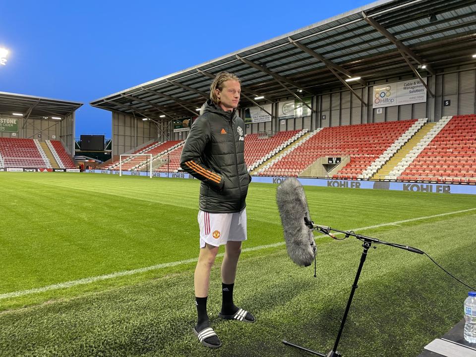 Max Taylor represented United for the last time on Monday evening (Simon Peach/PA)