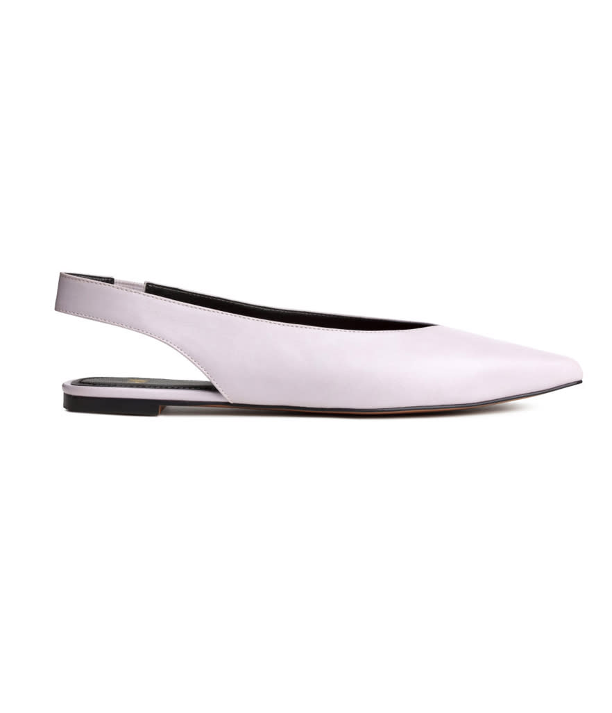 <p><strong>H&M</strong> Slingbacks, $20, <a rel="nofollow noopener" href="http://www.hm.com/us/product/65320?article=65320-B" target="_blank" data-ylk="slk:Hm.com;elm:context_link;itc:0;sec:content-canvas" class="link ">Hm.com</a> </p>