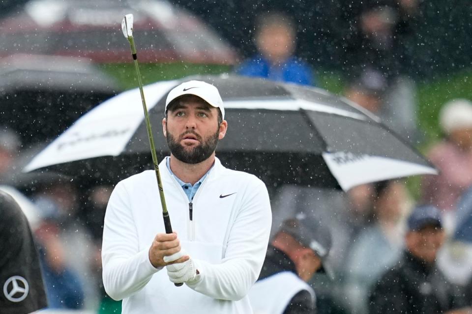 Scottie Scheffler warms up before the second round of the PGA Championship golf tournament at the Valhalla Golf Club, Friday, May 17, 2024 (Copyright 2024 The Associated Press. All rights reserved)