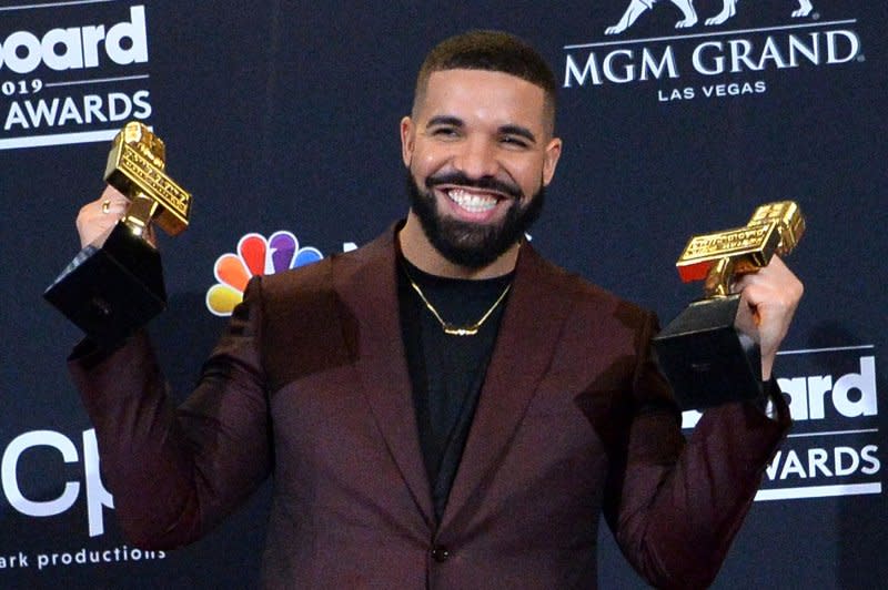 Drake attends the Billboard Music Awards in 2019. File Photo by Jim Ruymen/UPI