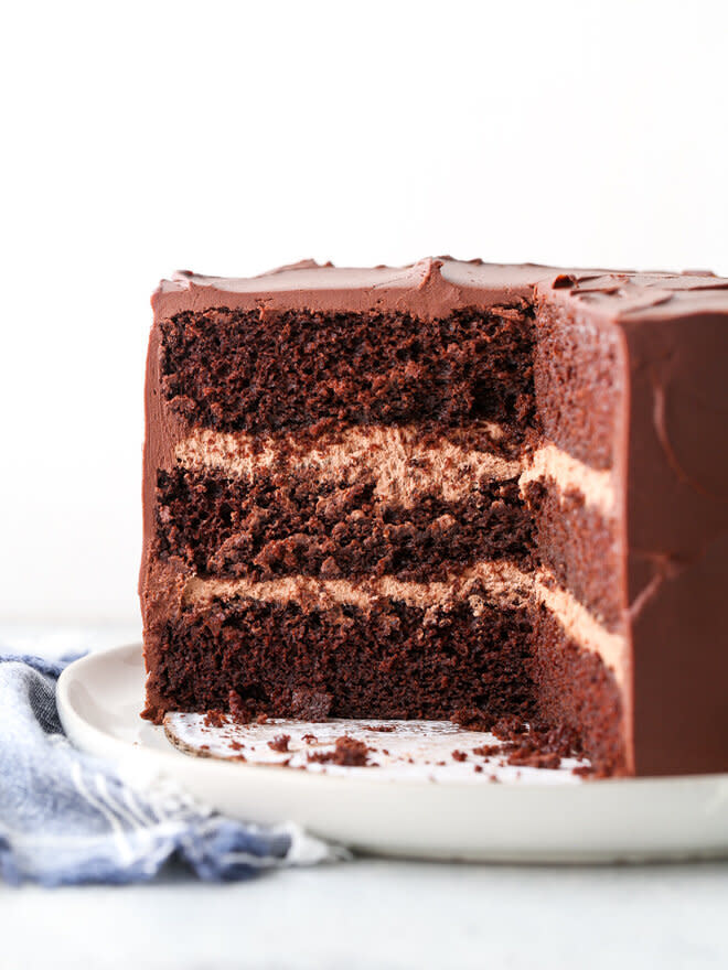 <strong><a href="https://www.completelydelicious.com/chocolate-sour-cream-cake/" target="_blank" rel="noopener noreferrer">Chocolate Sour Cream Cake from Completely Delicious</a></strong>