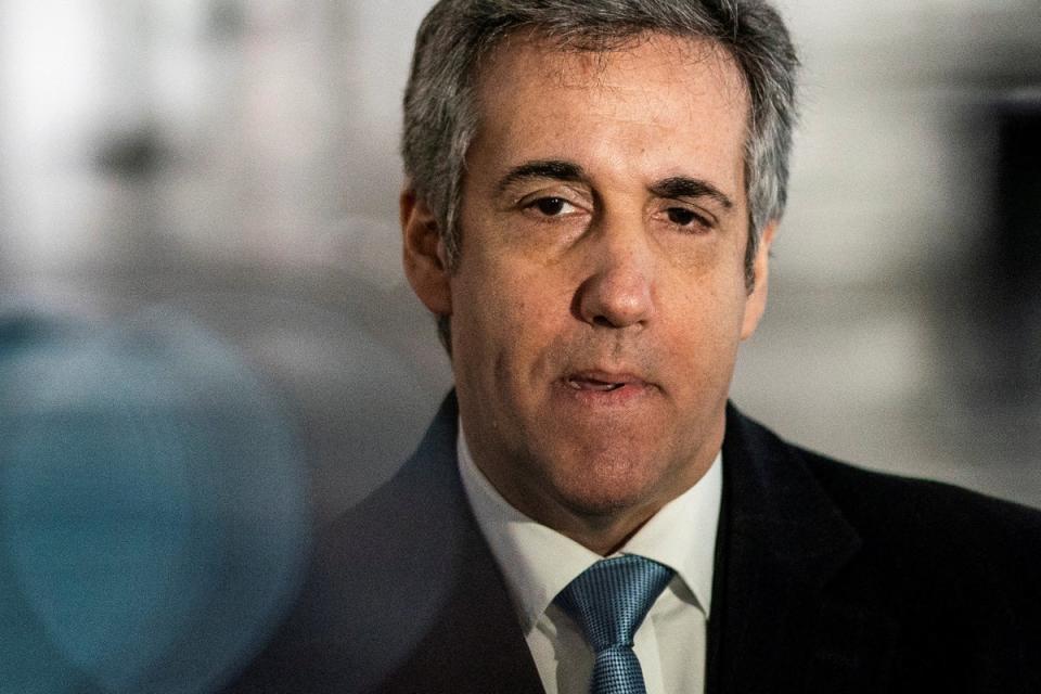 Cohen arrives at a New York courthouse in March. The jury heard recordings of the former Trump attorney on Thursday (REUTERS)