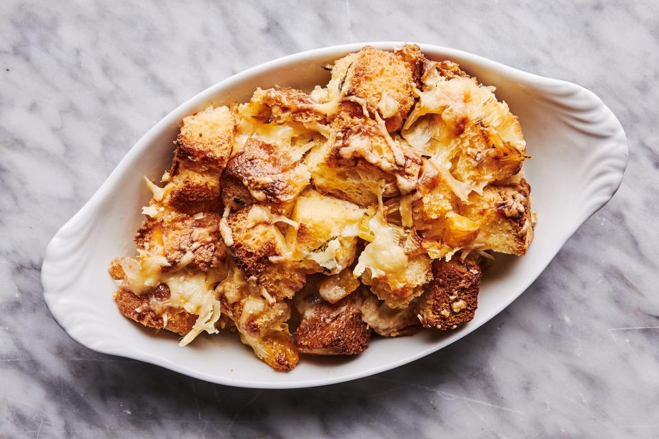 Fall Squash and Leek Bread Pudding