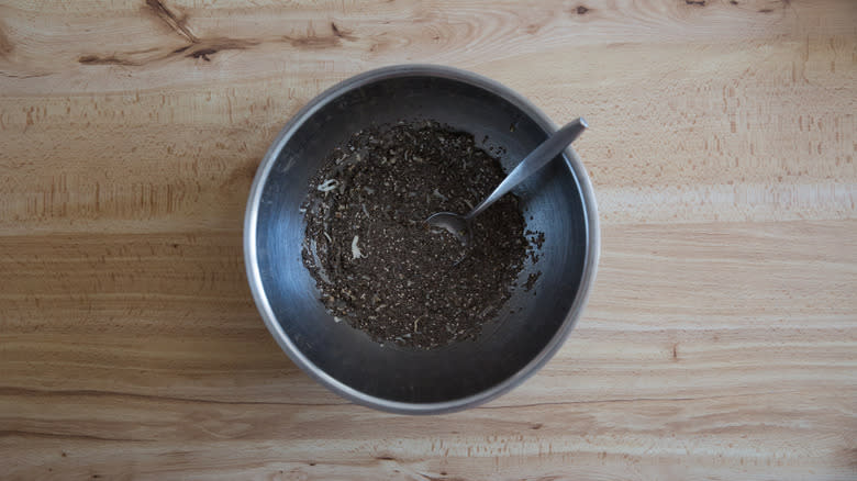 chia seed mixture in bowl 