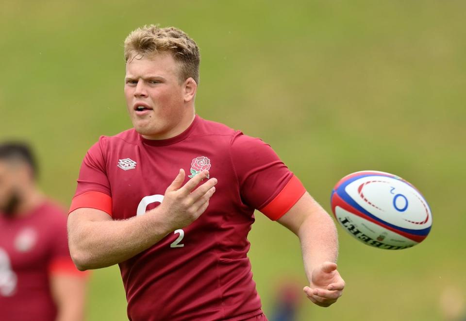 Impression: Harlequins prop Fin Baxter will hope to earn his first senior England cap this summer (Getty Images)