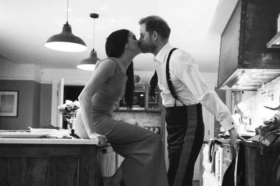 The Duke and Duchess of Sussex’s Netflix documentary, Harry & Meghan, shows images of the couple in the kitchen at Frogmore Cottage (PA Media)