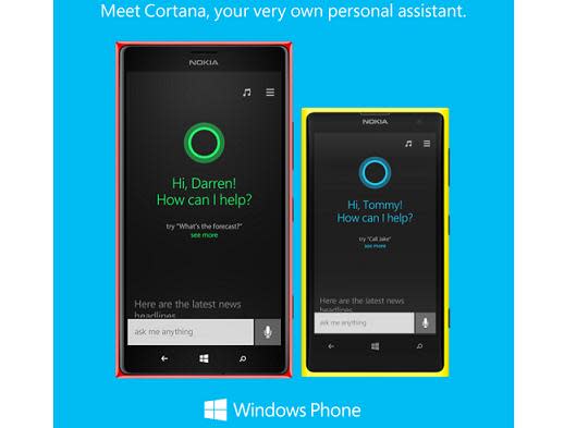 Windows Phone語音助理「Cortana」畫面。（圖：AppleInsider）