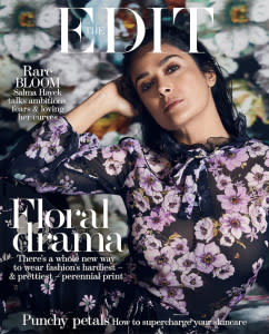 Salma Hayek wears blouse by Giambattista Valli and pants by Valentino. Photographed by Nico Bustos for <b>The EDIT</b>, <a href=