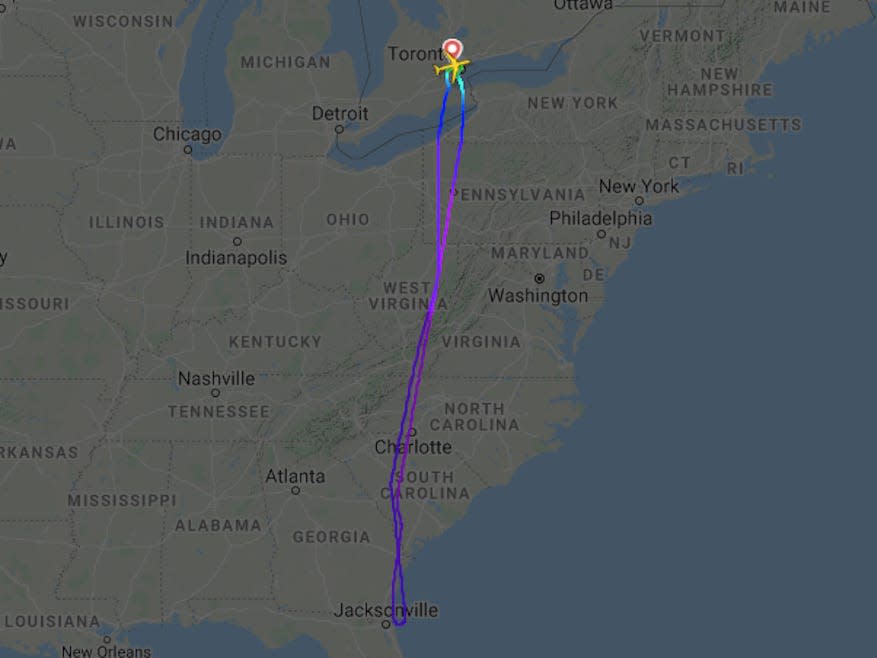 toronto coronavirus flight path