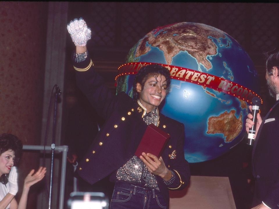 Michael Jackson being honored by GWR in 1984.