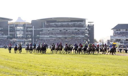 Britain Horse Racing - Grand National Festival - Aintree Racecourse - 8/4/17 General view of the action of the 5:15 Randox Health Grand National Action Images via Reuters / Jason Cairnduff Livepic