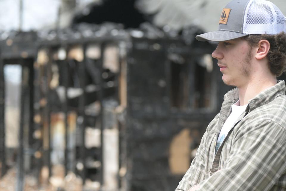 Bryer Miller recalls the night he helped rescue a neighbor from a fire on March 15.