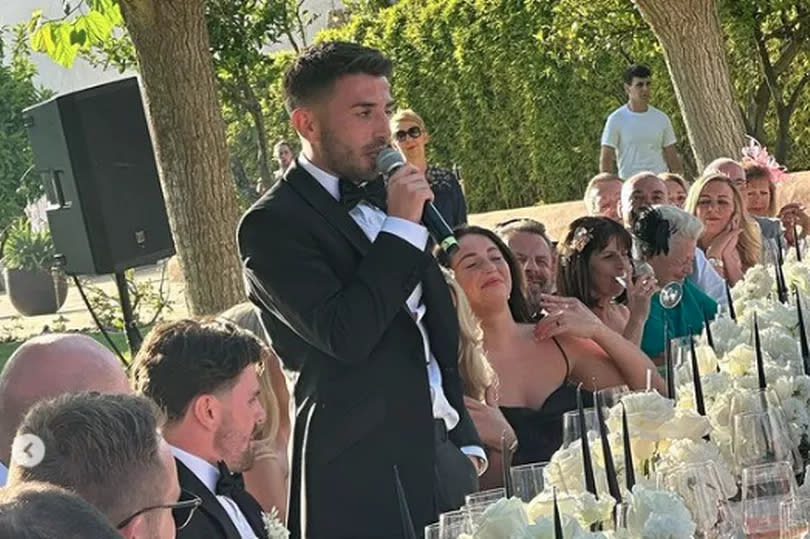 The couple during their ceremony in Ibiza -Credit:Instagram/jck.campbell