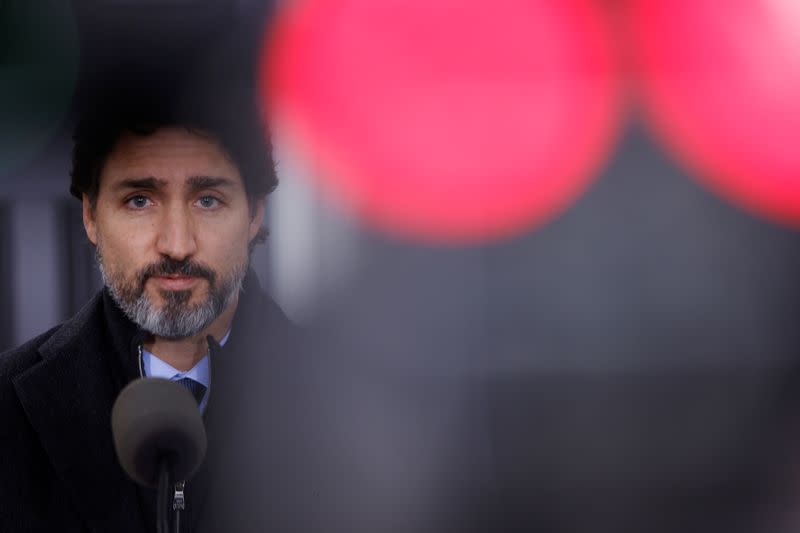 Canada's Prime Minister Justin Trudeau attends a news conference in Ottawa