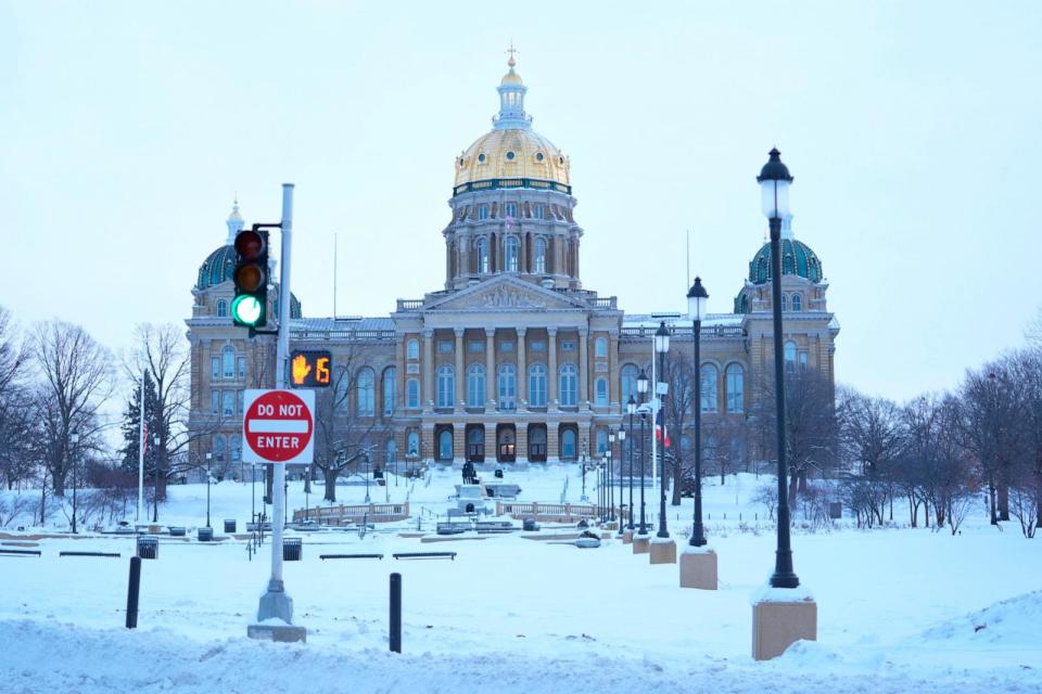 PHOTO: The Iowa State Capitol building is viewed, Jan. 15, 2024, in Des Moines, Iowa. (Abbie Parr/AP)