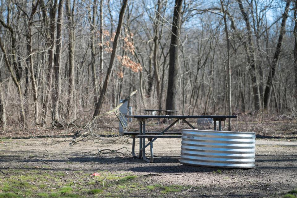 Campsites at Fort Custer Recreation Area in Augusta on Tuesday, March 7, 2023.