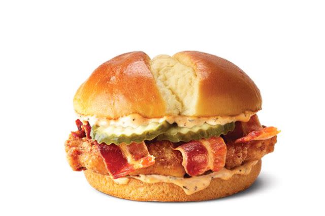 <p>McDonald's</p> McDonald's Bacon Cajun Ranch McCrispy Chicken Sandwich