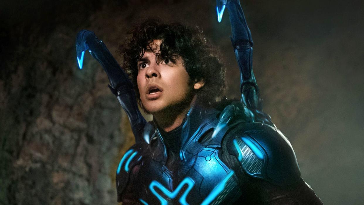  Xolo Maridueña in Blue Beetle. 