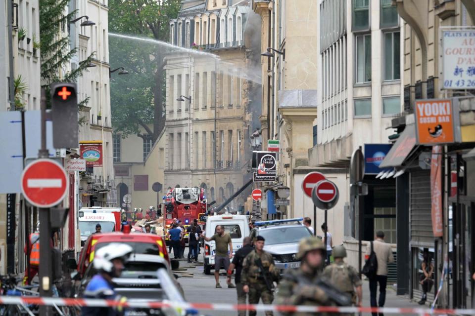 French firefighters put out a fire (AFP via Getty Images)